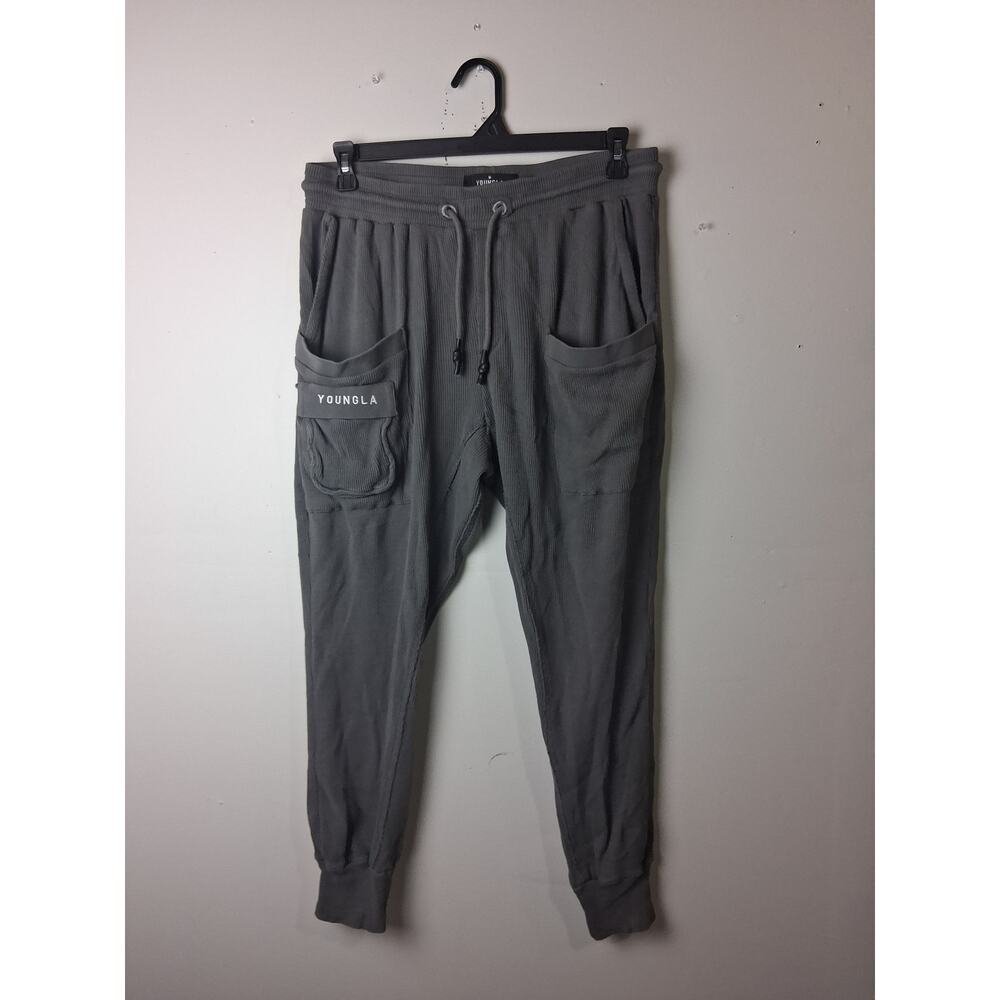 YoungLA Joggers XL Gray Sweatpants Athletic Gym Tapered Pants Cotton